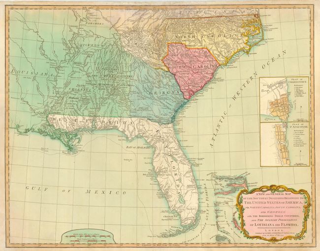 A New and General Map of the Southern Dominions Belonging to the United States of America viz:  North Carolina, South Carolina, and Georgia with  Louisiana and Florida