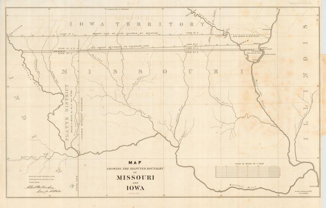 Map Showing the Disputed Boundary of Missouri and Iowa