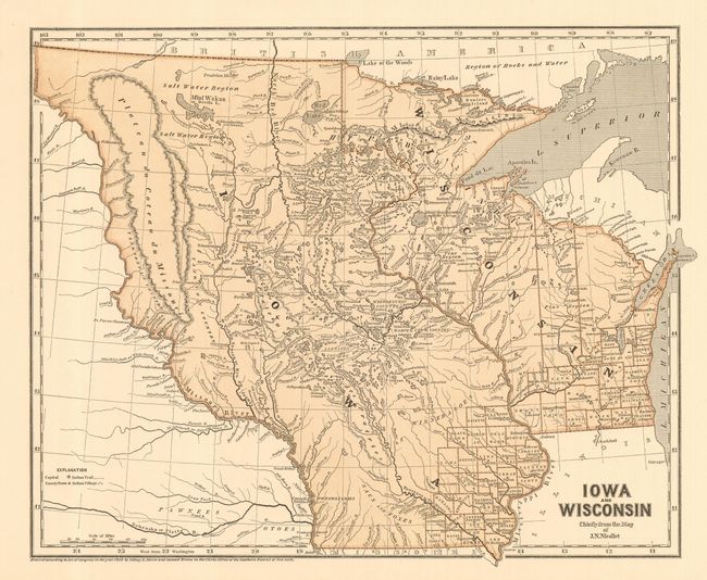 Iowa and Wisconsin Chiefly from the Map of J.N. Nicollet