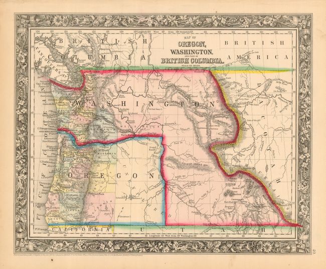 Map of Oregon, Washington, and Part of British Columbia