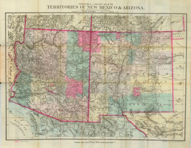 Topographical & Township Map of the Territories of New Mexico & Arizona from U.S. Engineers and General Land Office Maps