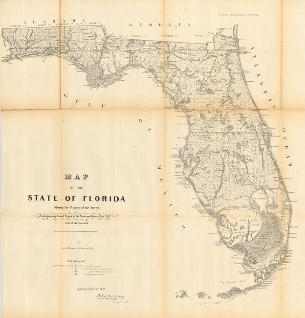 Map of the State of Florida Showing the Progress of the Surveys