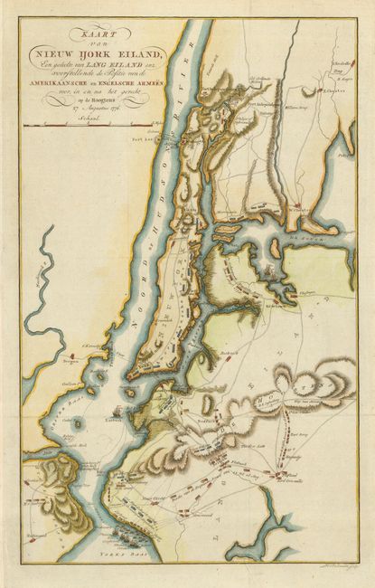 Kaart van Nieuw Ijork Eiland Een gedeelte van Long Eiland 27 Augustus 1776