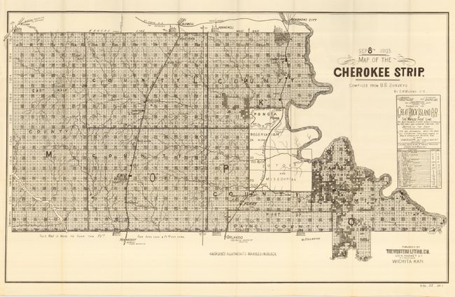 Map of the Cherokee Strip Compiled from U.S. Surveys by E.W. Wiggins, C.E.