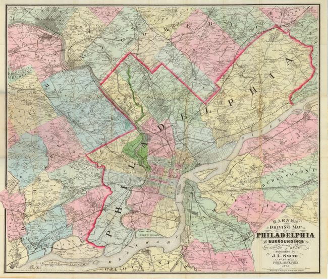 Barnes' Driving Map of Philadelphia and Surroundings
