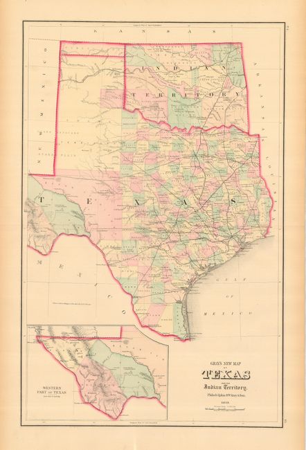 Gray's New Map of Texas and the Indian Territory