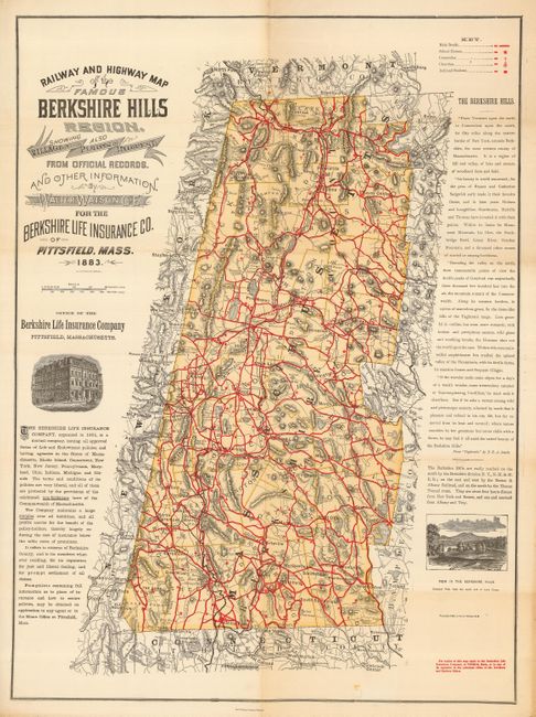 Railway and Highway Map of the Famous Berkshire Hills Region