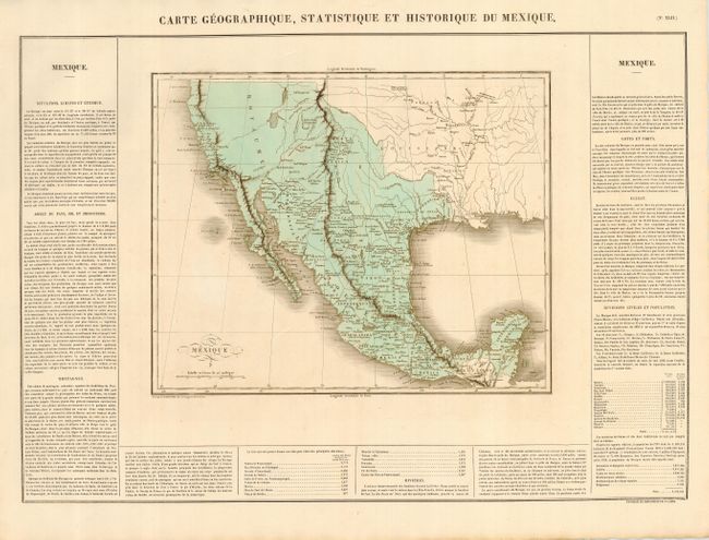 Carte Geographique, Statisque et Historique du Mexique