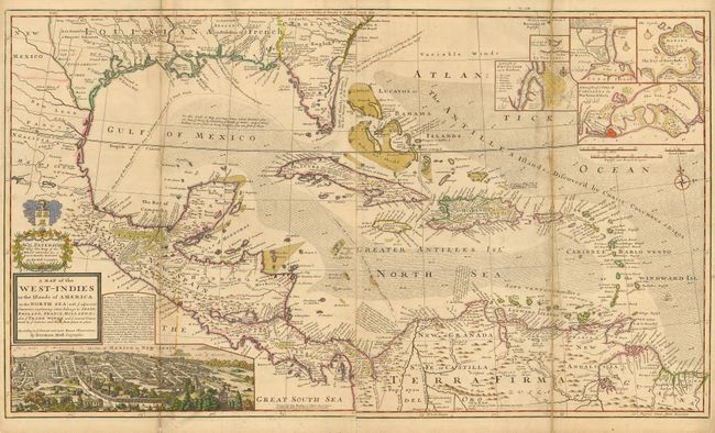 A Map of the West Indies or the Islands of America in the North Sea; with ye adjacent Countries; explaining what belongs to Spain, England, France, Holland &c. Also ye Trade Winds, and ye several Tracts made by ye Galeons and Flota from Place to Place