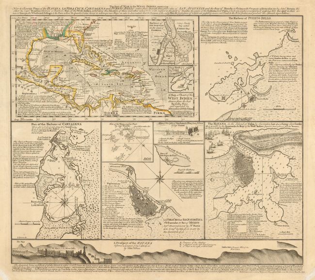 The Seat of War in the West Indies Containing New & Accurate Plans of the Havana, La Vera Cruz, Cartagena , also of San Augustin and the Bay of Honda in Cuba