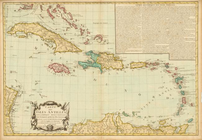 Carte des Isles Antilles dans l'Amerique Septentrionale, avec la majeure partie des Isles Lucayes faisant partie du Theatre de la Guerre entre les Anglais et les Americains