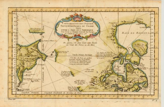 Carte Reduite des Parties Septentrionales du Globe, Situees Entre l'Asie et l'Amerique