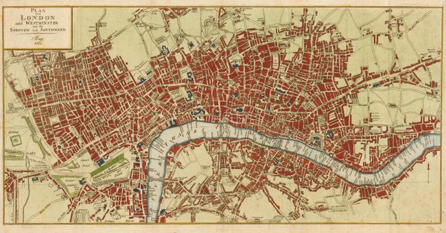 Plan von London und Westminster mit der Borough von Southwalk