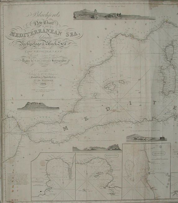 Blachford's New Chart of the Mediterranean Sea, Adriatic Archipelago & Black Sea from Surveys of Capt. W.H. Smyth
