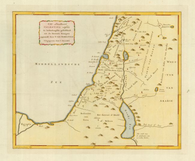 VII. Landkaart Palaestina volgends de hedendaagsche gesteldheid uit de Nieuwste Reizigers