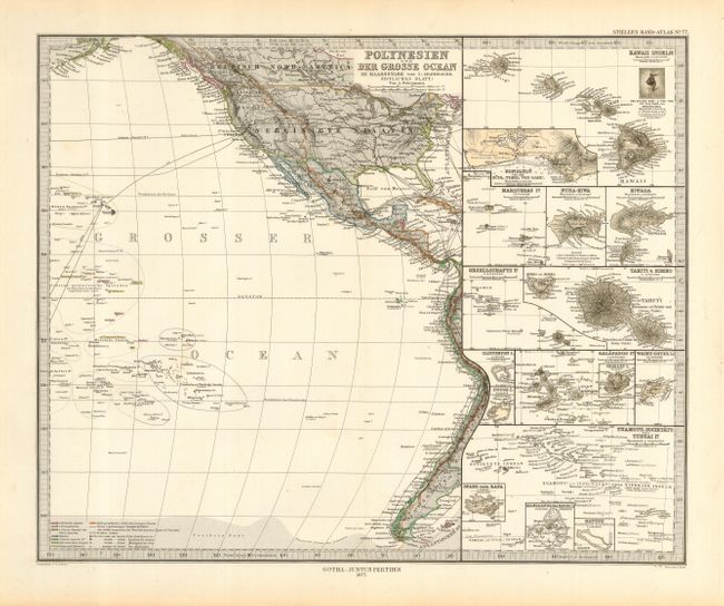 Polynesien und Der Grosse Ocean (Ostliches Blatt)  [in set with] Polynesien und Der Grosse Ocean (Westliches Blatt)