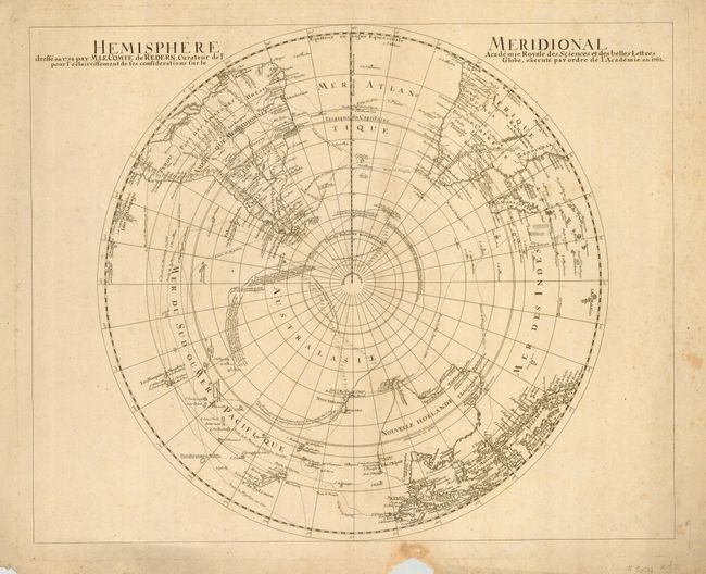 Hemisphere Meridional dresse en 1754 par M. LeComte de Redernexecute par ordre de l'Academie
