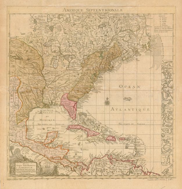 Nova Mappa Geographica Americae Septentrionalis in suas praecipuas Partes divisa