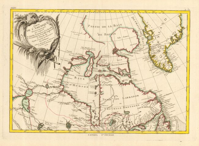 Partie de L'Amerique Septentrionale qui comprend le Canada, la Louisiane, le Labrador, le Groenland, la Nouvelle Angleterre, la Floride &c