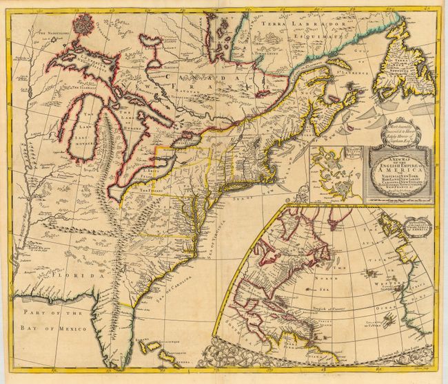 A New Map of the English Empire in America viz Virginia, Maryland, Carolina, New York, New Iarsey, New England