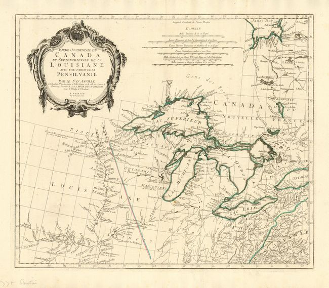 Partie Occidentale du Canada et Septentrionale de la Louisiane avec une partie de la Pensilvanie