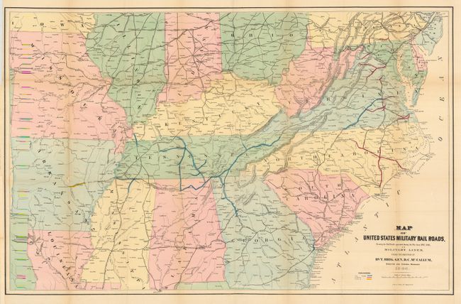 Map of United States Military Rail Roads, Showing the Rail Roads operated during the War from 1862 - 1866 as Military Lines