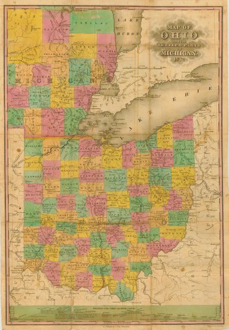 Map of Ohio and the Settled Parts of Michigan