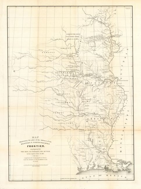 Map Illustrating the plan of the defences of the Western & North-Western Frontier, as proposed by the Hon: J. R. Poinsett, Sec. of War