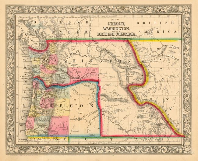 Map of Oregon, Washington, and Part of British Columbia