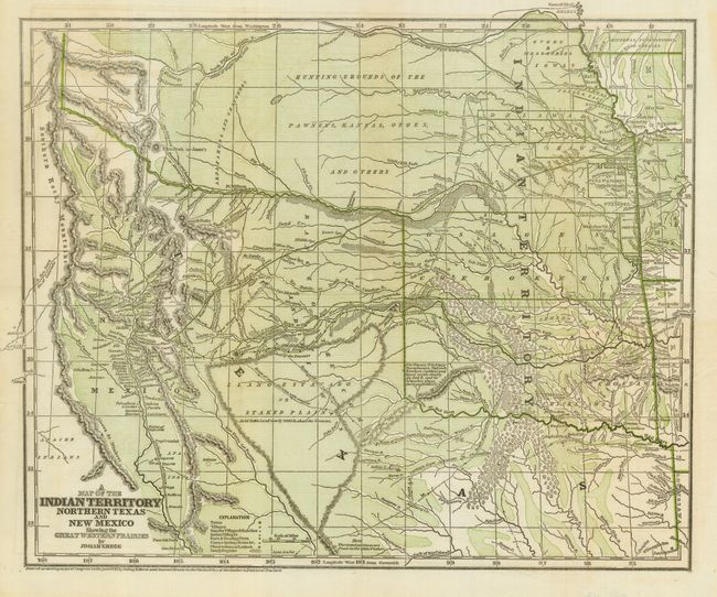 A Map of the Indian Territory Northern Texas and New Mexico showing the Great Western Prairies