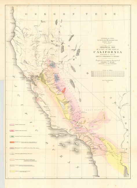 Geological Map of a part of the State of California Explored in 1853 by Lieut. R.S. Williamson U.S. Top. Engr. [and] Geological Plan of the Coast Range of California from San Francisco Bay to Los Angeles1855-1856.