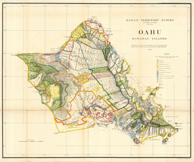 Hawaii Territory Survey Walter E. Wall Surveyor Oahu Hawaiian Islands