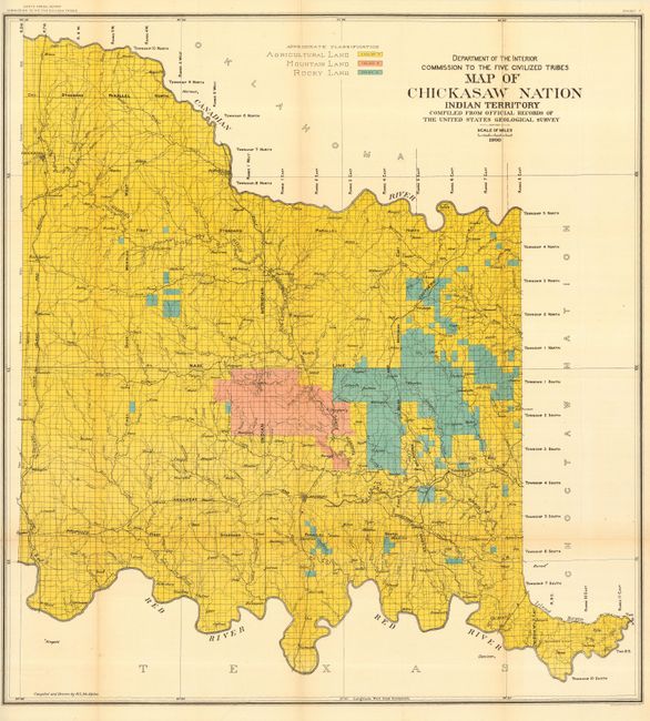 Map of the Chickasaw Nation Indian Territory