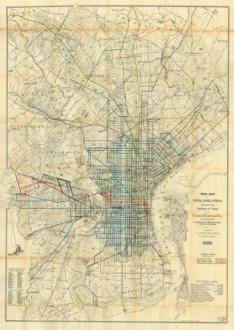 New Map of Philadelphia Showing the System of Lines of the Union Traction Co. in Philadelphia