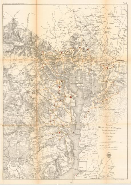 Extract of Military Map of N. E. Virginia Showing the Forts and Roads