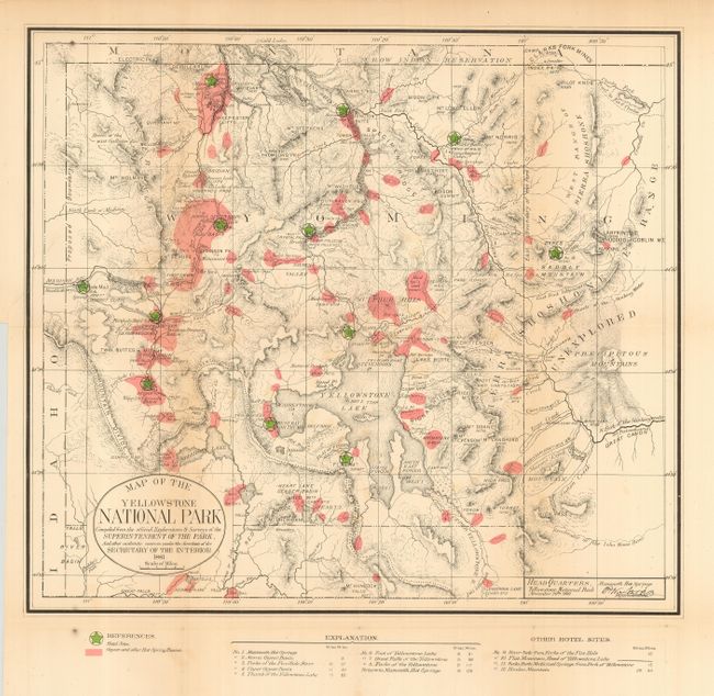 Map of the Yellowstone National Park