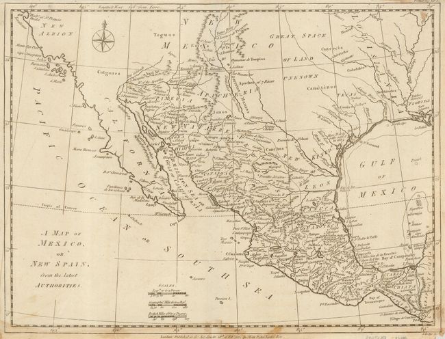 A Map of Mexico or New Spain from the latest Authorities