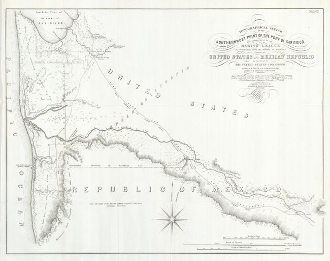 Topographical Sketch of the Southernmost Point of the Port of San Diego, and the Measurement of the Marine League for Determining Initial Point of the Boundary between the United States and Mexican Republic