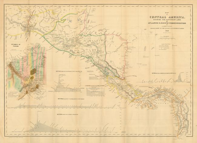 Map of Central America Shewing the Different Lines of Atlantic & Pacific Communication