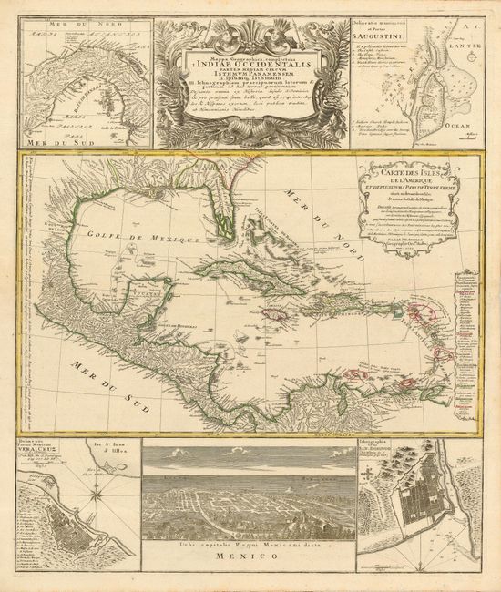 Mappa Geographica, complectens I. Indiae Occidentalis Partem Mediam Circum Isthmum Panamensem