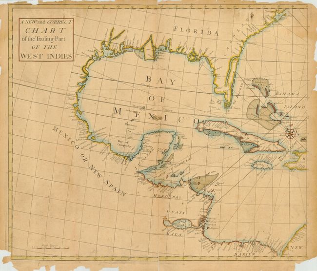 A New and Correct Chart of the Trading Part of the West Indies [with] The Atlantick Ocean describing the Coast from Oronoque River to Hispaniola with the Caribee Islands