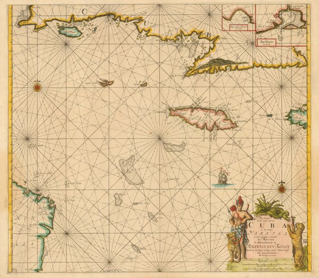 Pas kaart Vande Zuyd kust van Cuba en van geheel Yamaica
