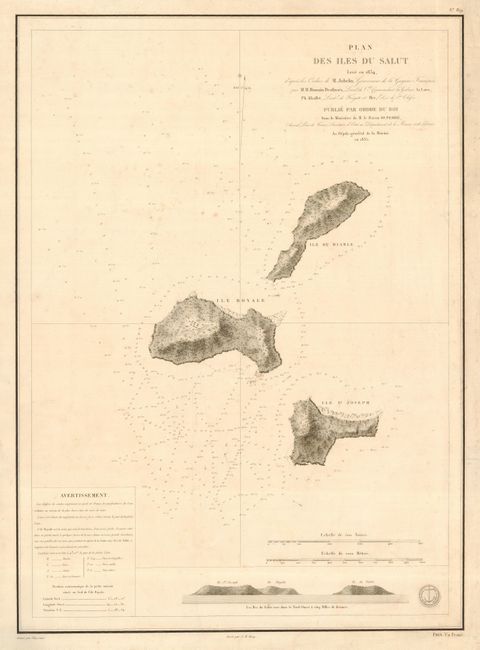 Plan des Iles du Salut Leve en 1834
