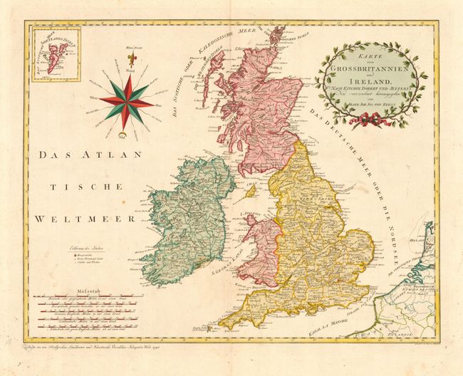 Karte von Grossbritannien und Ireland.  Nach Kitchin, Dorret und Jefferys Neu veirzeichnet herausgegeben