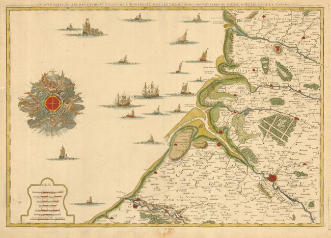 Carte particuliere des Environs d'Abbeville, Montreuil, avec les Embouchures des Rivierres de Somme d'Autie et de la Canche