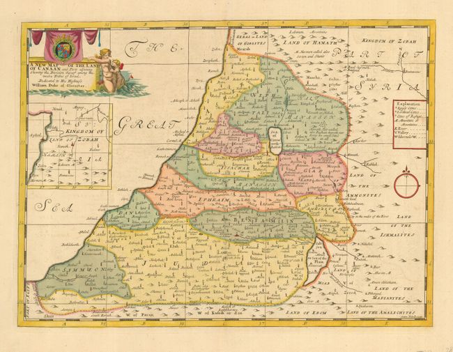 A New Map of the Land of Canaan and Parts adjoining Shewing the Division thereof among the twelve Tribes of Israel