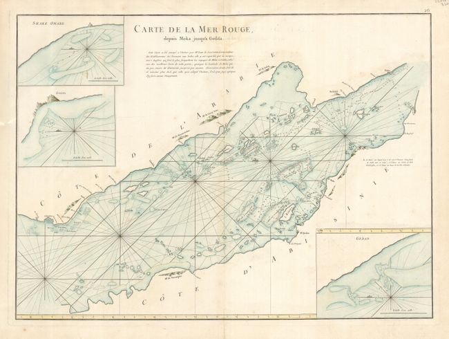 Carte de la Mer Rouge depuis Moka jusqu'a Gedda