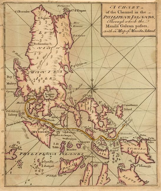A Chart of the Channel in the Philipine Islands, Through which the Manila Galeon passes with a Map of Manila Island