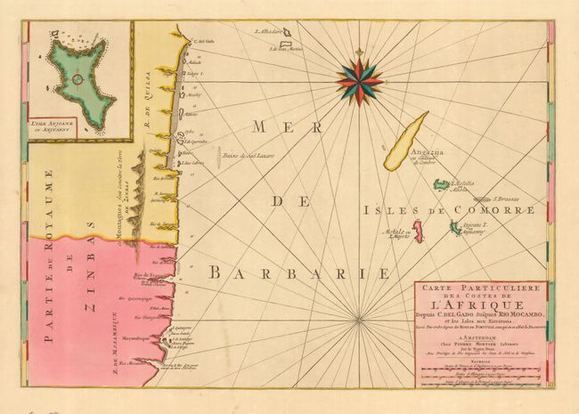 Carte Particuliere des Costes de L'Afrique Depuis C. del Gado Jusques Rio Mocambo, et les Isles aux Environs