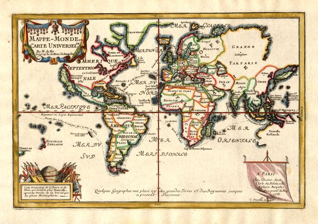 Mappe-Monde ou Carte Universelle [in set with] L'Amerique, Meridionale et Septentrionale [and] L'Asie [and] L'Afrique [and] L'Europe